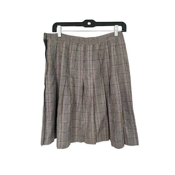 Vintage Tofy 14 Skirt Pleated Plaid Houndstooth Academia Knee Length Punk Nerd - Picture 1 of 8